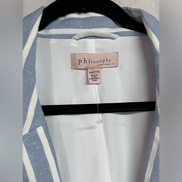Philosophy Women's Striped Linen Blazer Jacket Size XXL NWT - Picture 6 of 7